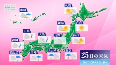 明日3月25日の天気予報　西・東日本で花時雨　冷たい北風対策が必要