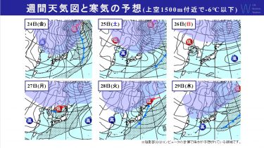 週間天気　週末は一気に年末年始頃の寒さ 北･東日本日本海側は大雪の恐れ