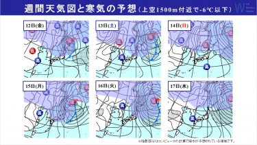 週間天気　来週前半は冬型強まり日本海側で大雪の可能性　北陸の被災地は低温にも注意