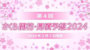 2024年第4回さくら開花・見頃予想　桜の生長は遅れ気味で新年度を満開の桜が彩る　開花トップは福岡で3月18日予想