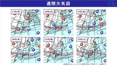 週間天気　梅雨前線が北上！来週は関東甲信～九州北部で梅雨入り・沖縄は梅雨明け近いか？