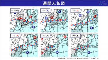 週間天気　三連休は西･東日本で海日和だが、天気の急変や猛暑に注意！