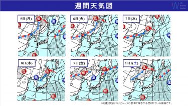 週間天気　近畿から九州は連日の猛暑に警戒！大気不安定で週明け以降もゲリラ豪雨に注意