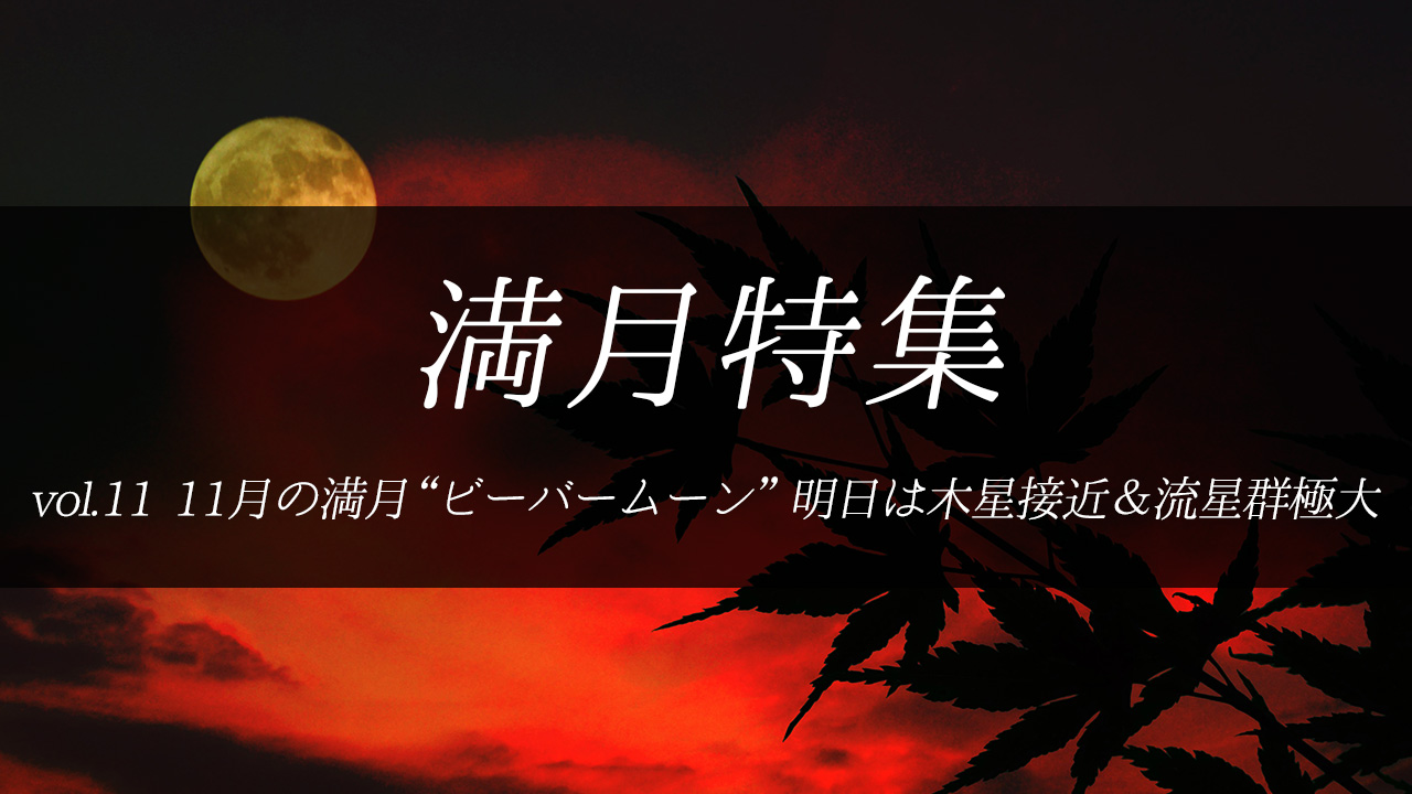 【満月特集】11月の満月は“ビーバームーン”　明日は木星と近づきしし座流星群もピークに！今日の天気はどうなる？