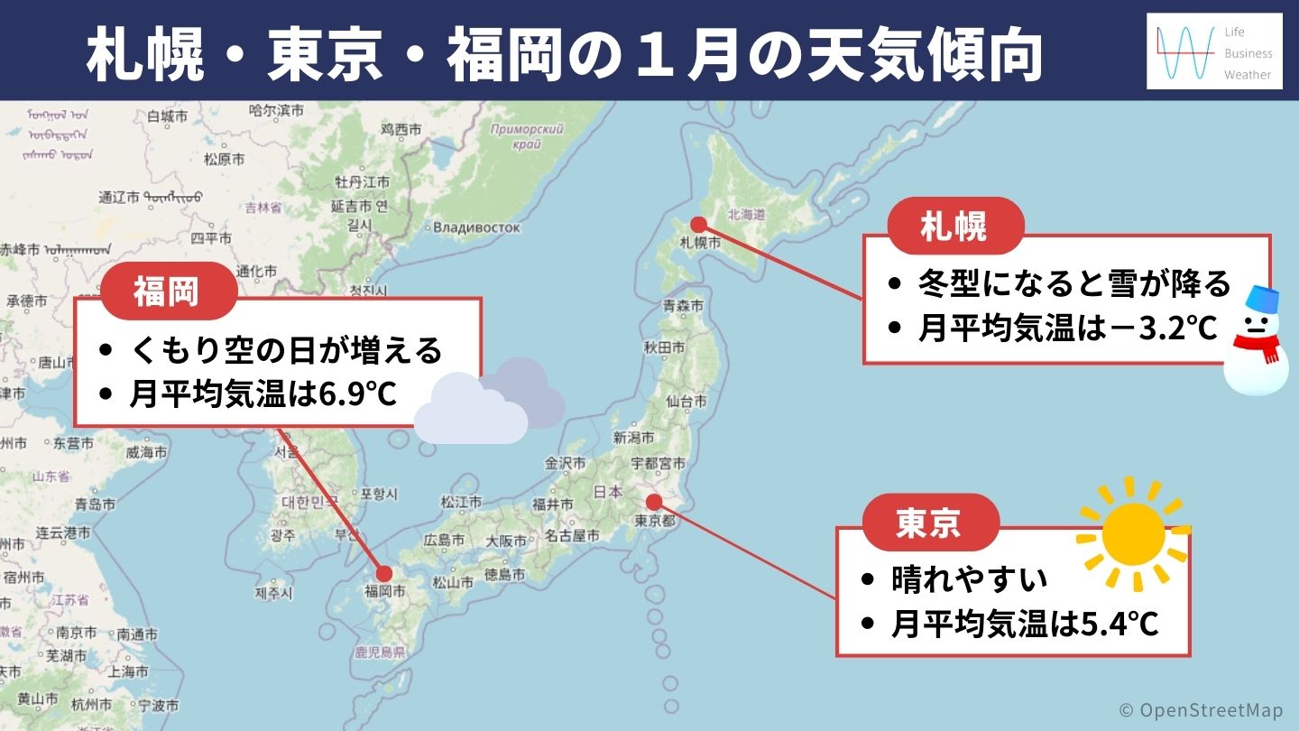 日本の１月の天気