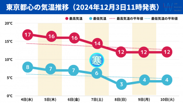 東京の気温推移20241203