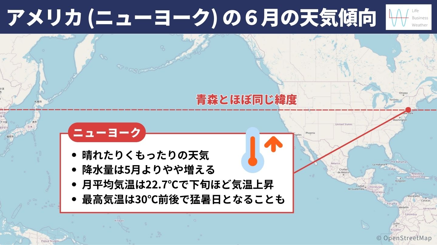アメリカの６月の天気