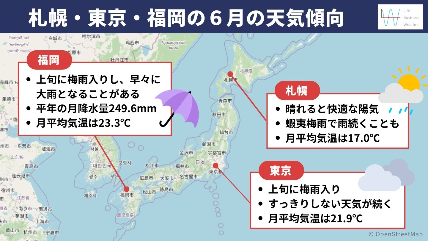 日本の６月の天気