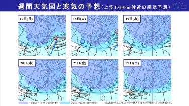 週間天気　10年に1度クラスの寒波再び襲来し北陸は警報級の大雪に！関東～沖縄は真冬の寒さいつから？